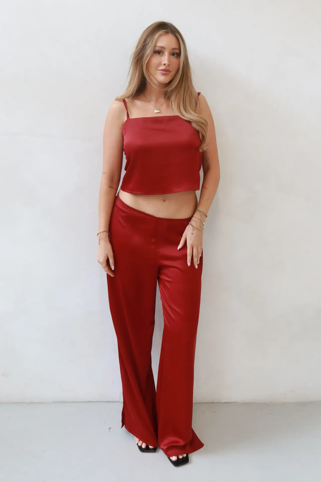 Ana Square Collar Satin Top