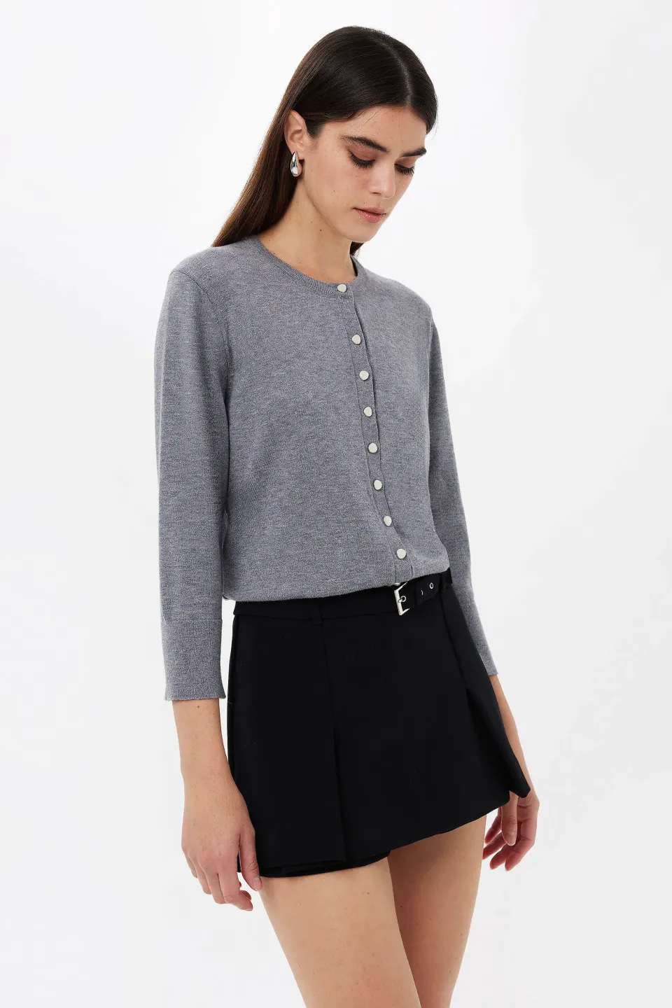 Buttoned Basic Cardigan