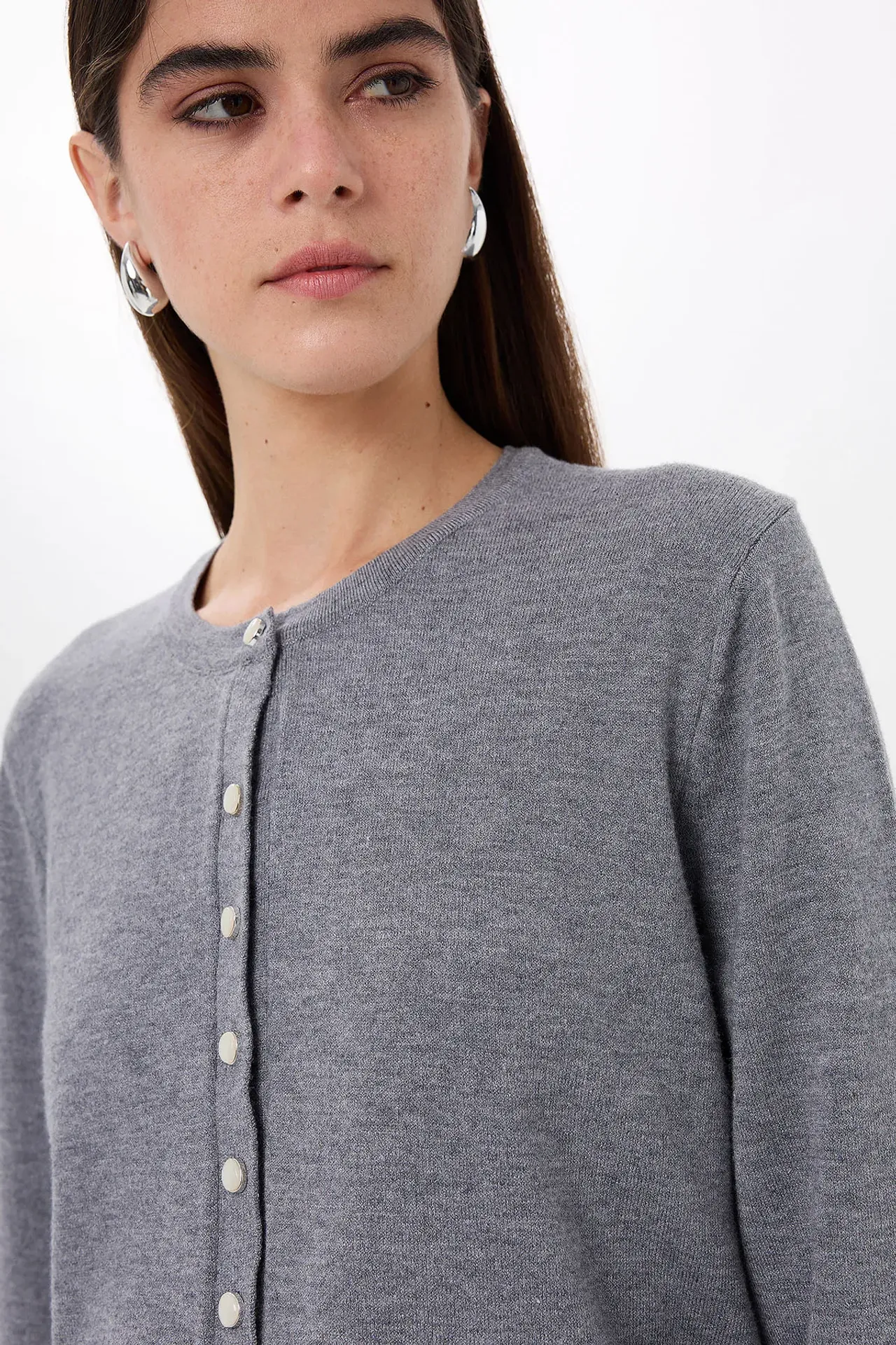 Buttoned Basic Cardigan