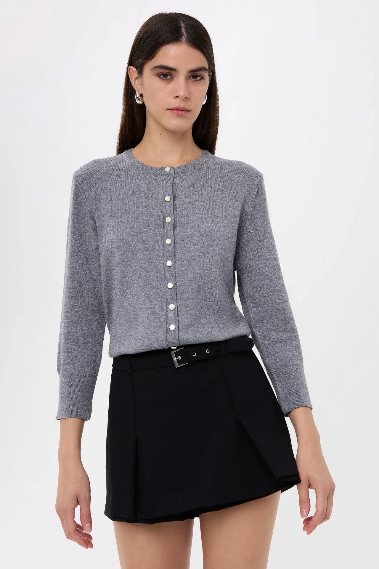 Buttoned Basic Cardigan