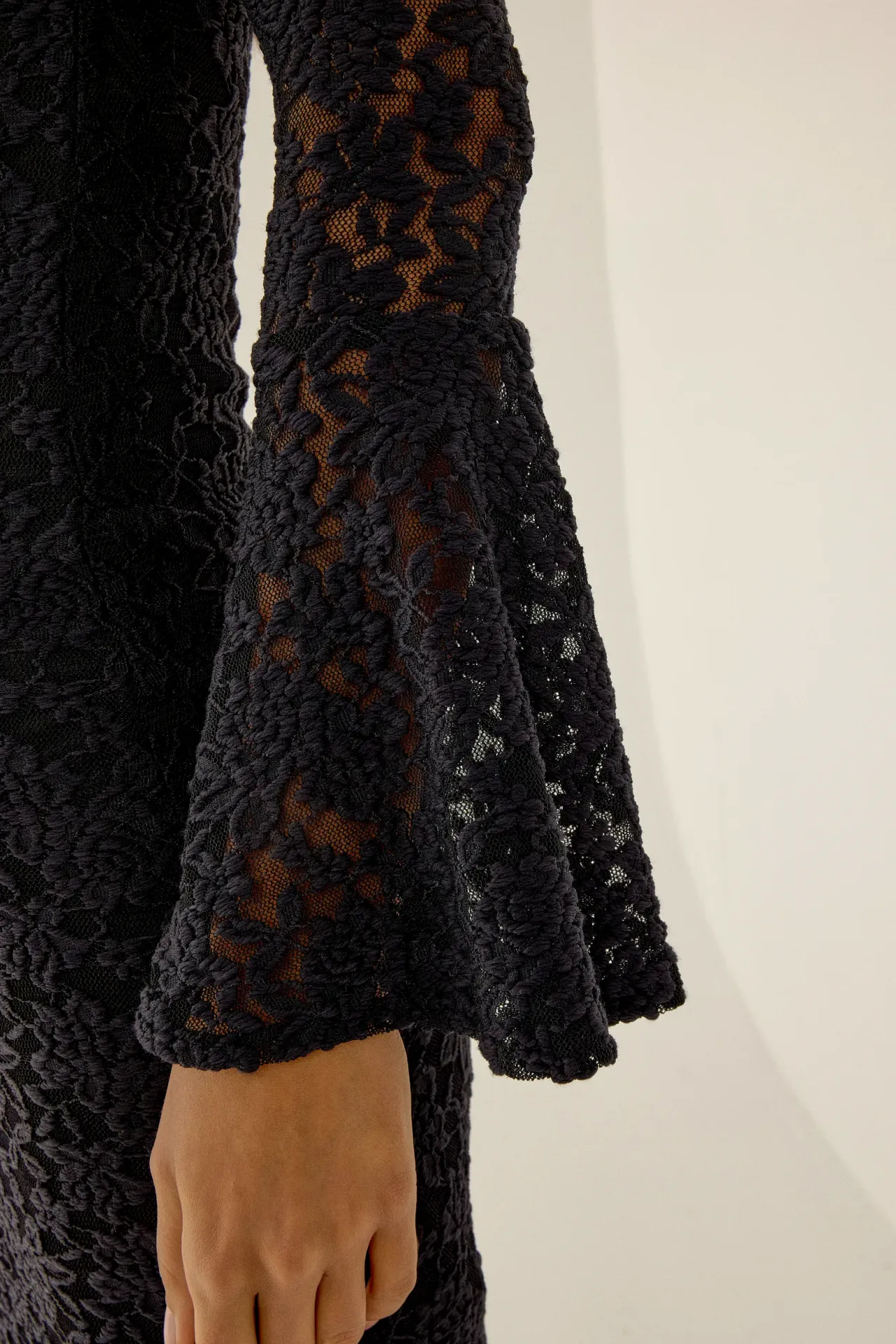 Lace Detailed Square Collar Maxi Dress 