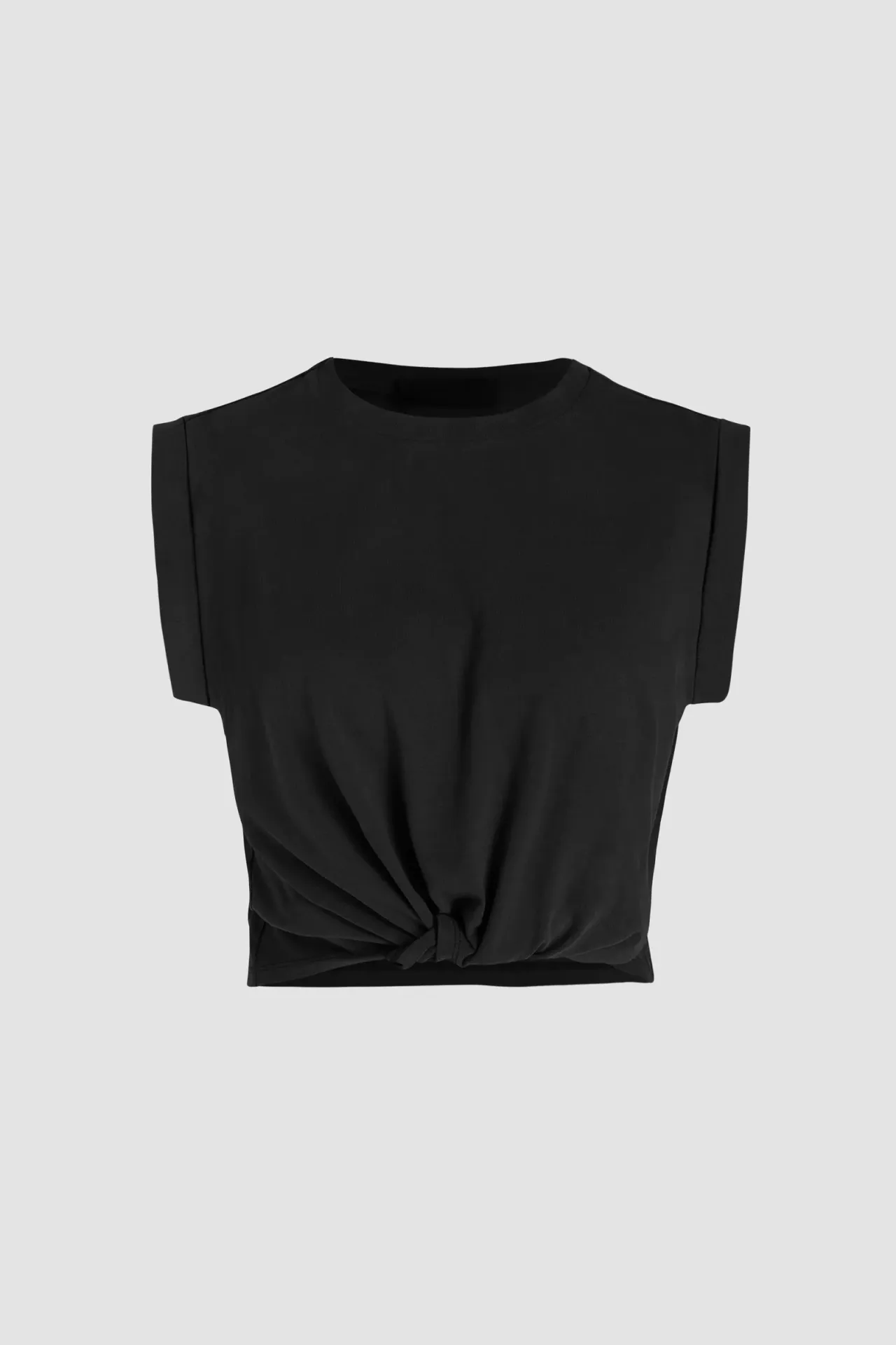 Basic Crew Neck Cropped T-Shirt