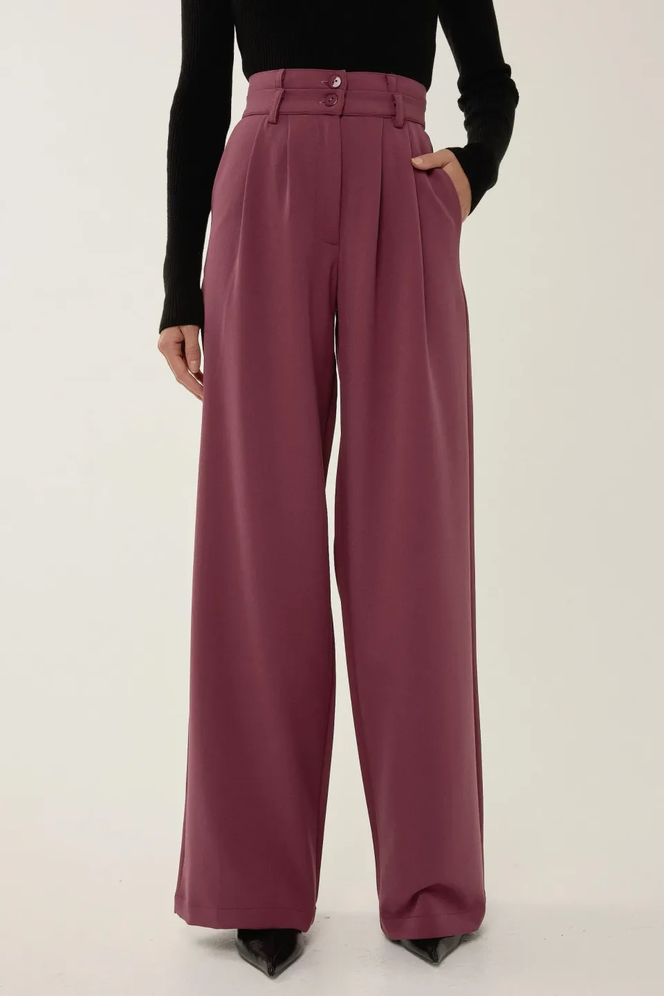 Wide Leg Double Waisted Pants