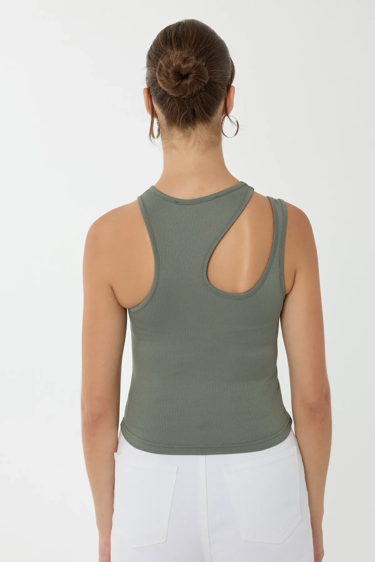 Asymmetrical Collar Crop Top 5