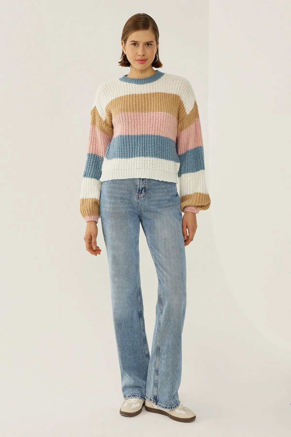 Relaxed Fit Striped Sweater 2