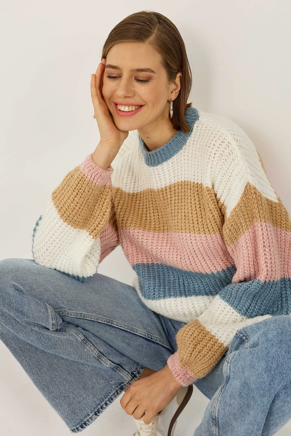 Relaxed Fit Striped Sweater 3
