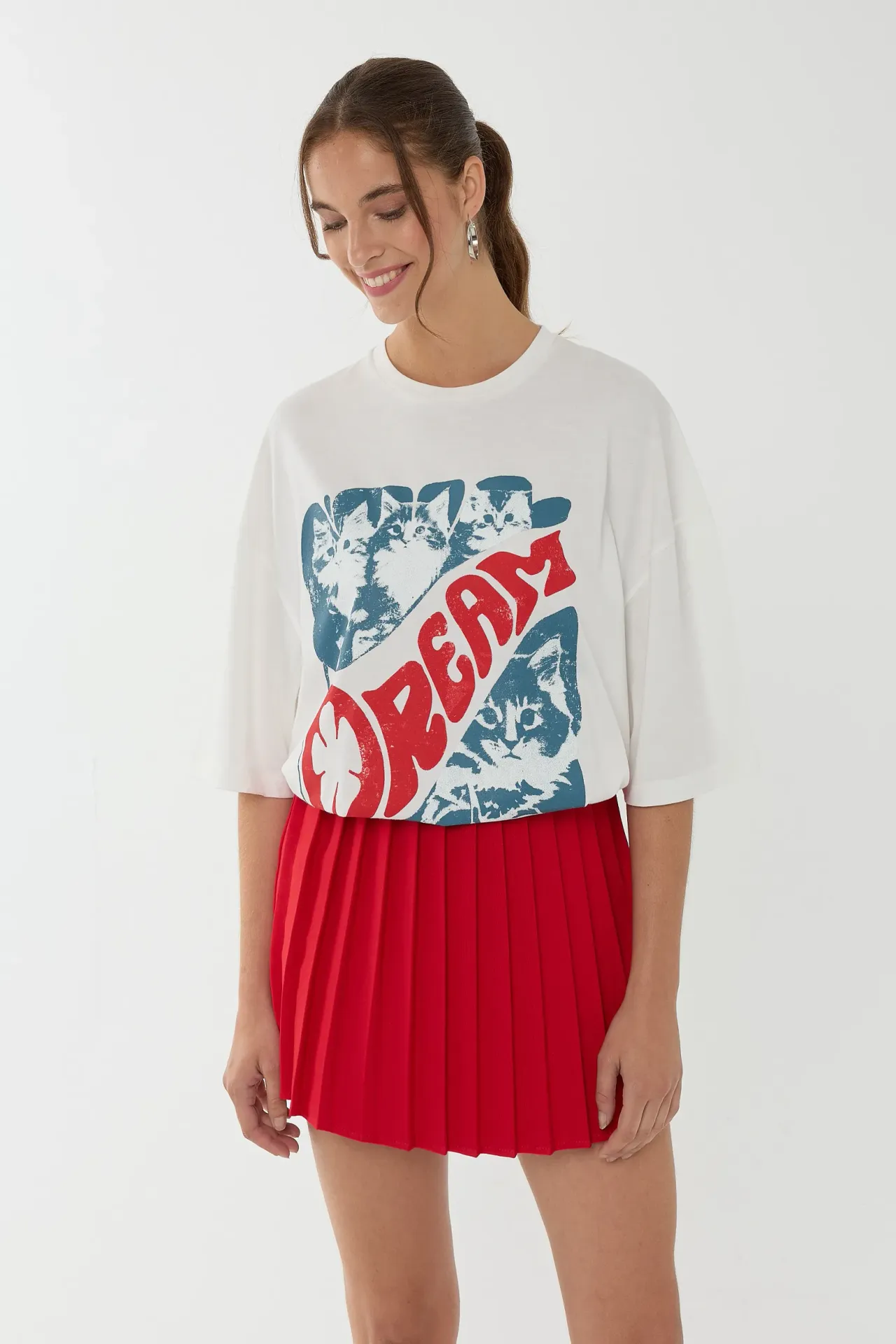 Oversized Printed Cotton T-Shirt