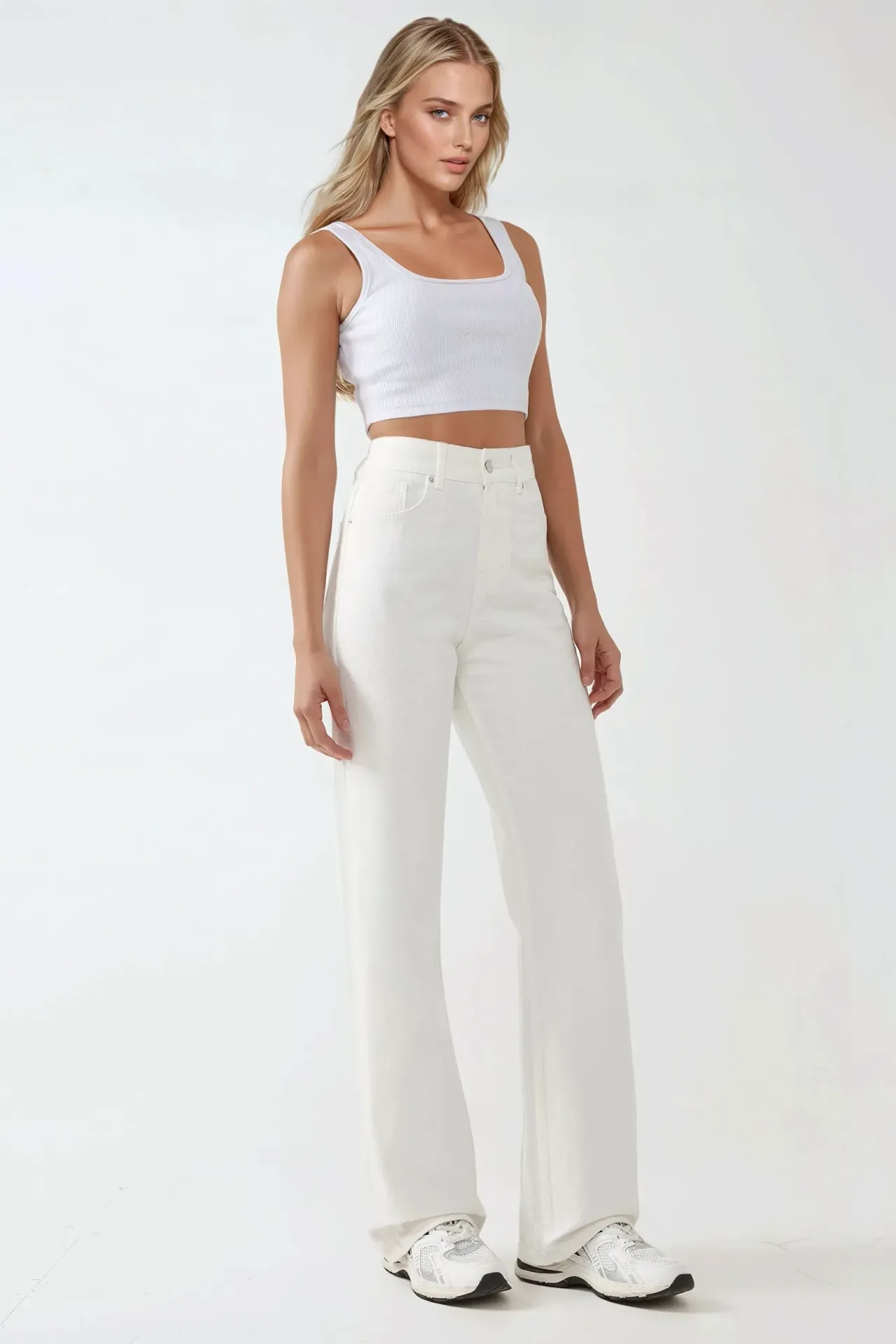High Waist Straight Leg Jeans