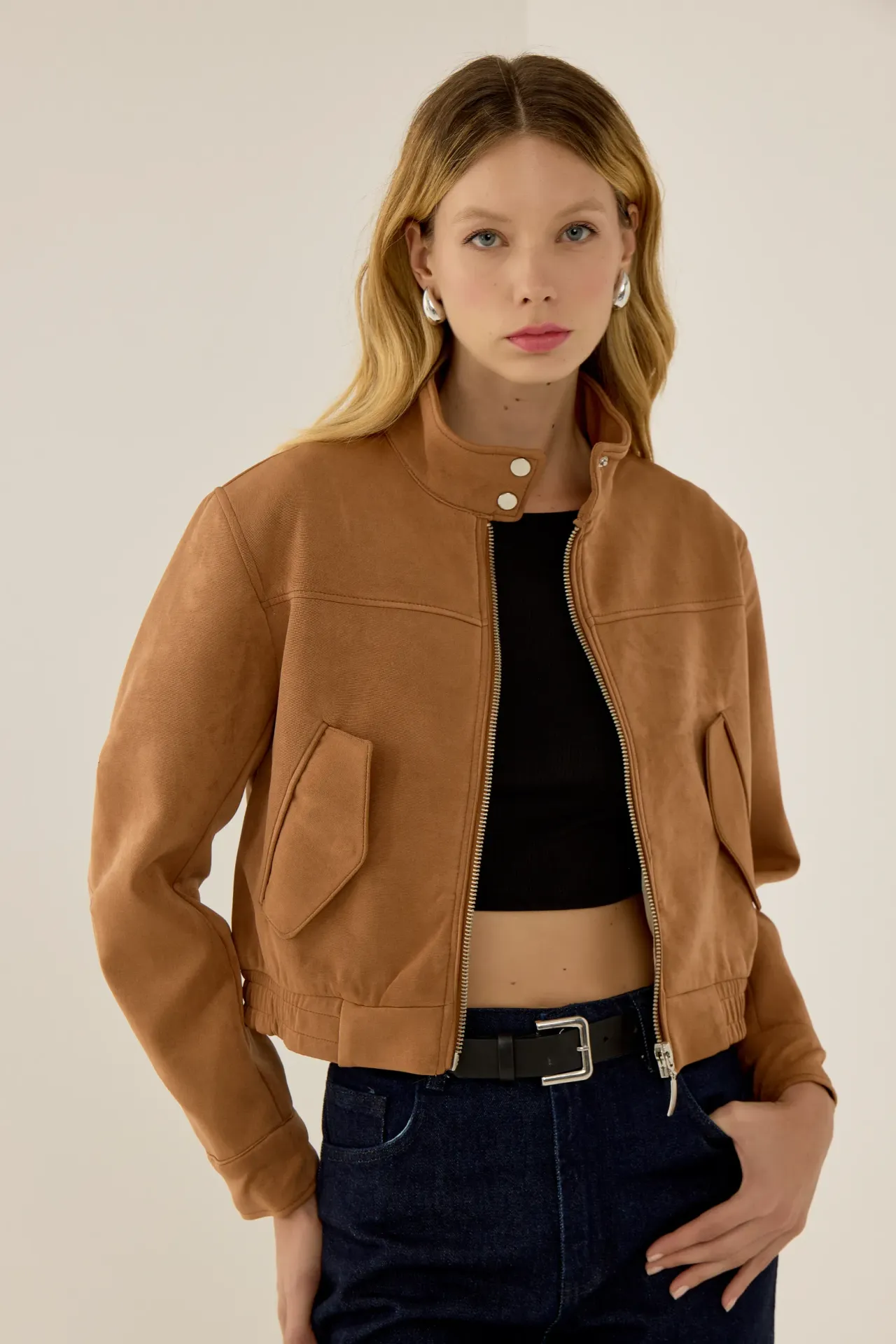 Suede Crop Jacket 