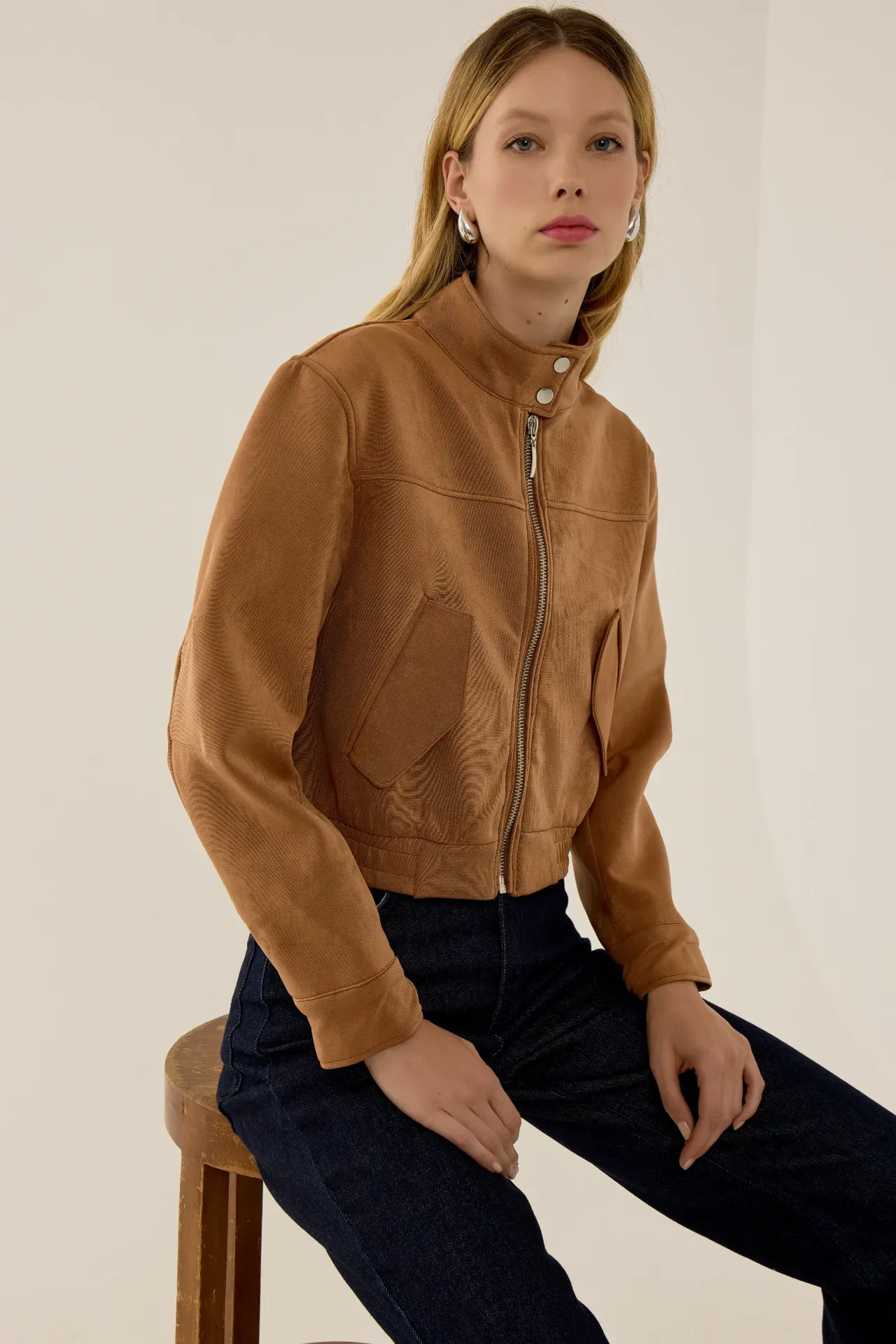 Suede Crop Jacket 