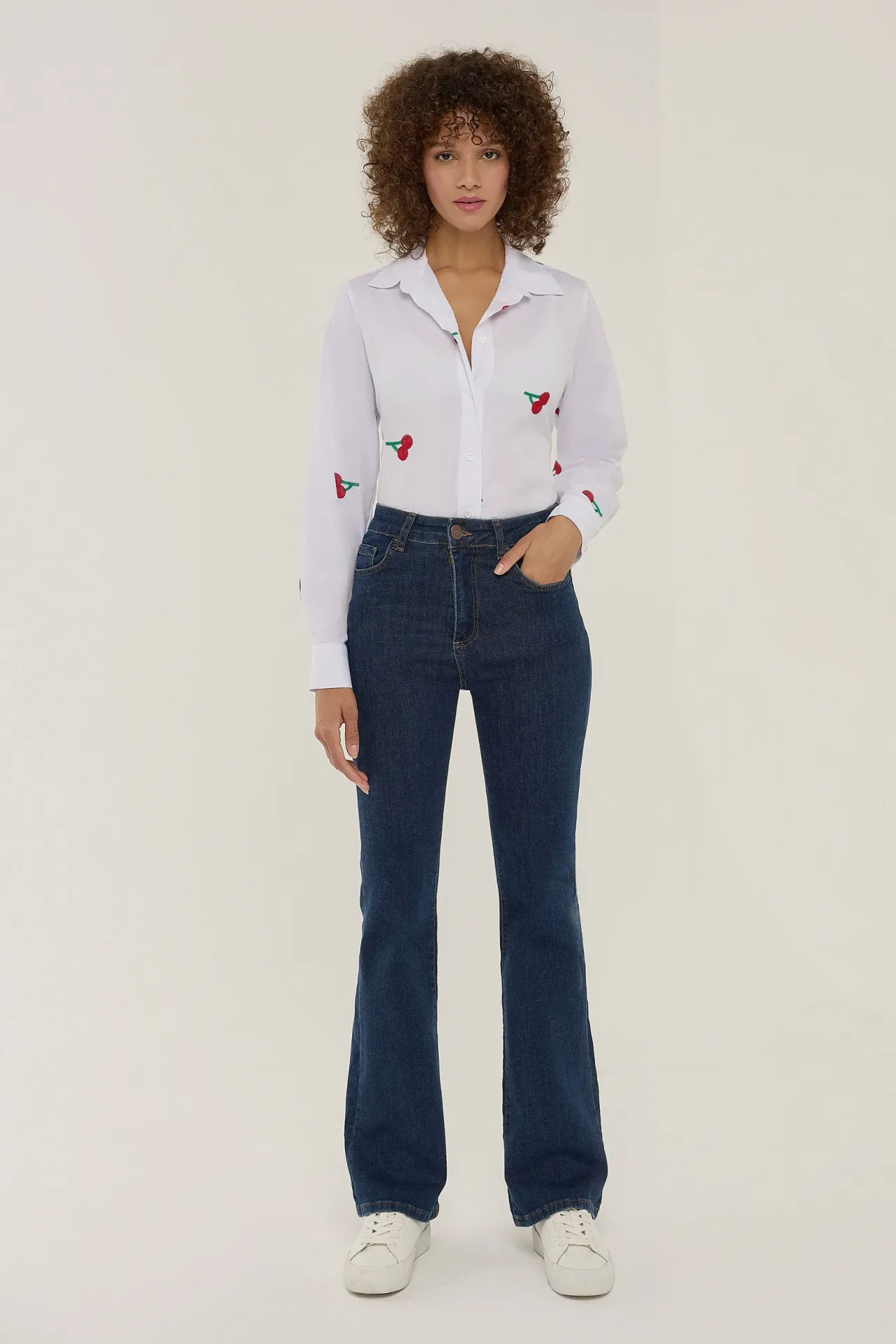 Embroidered Cotton Blend Shirt