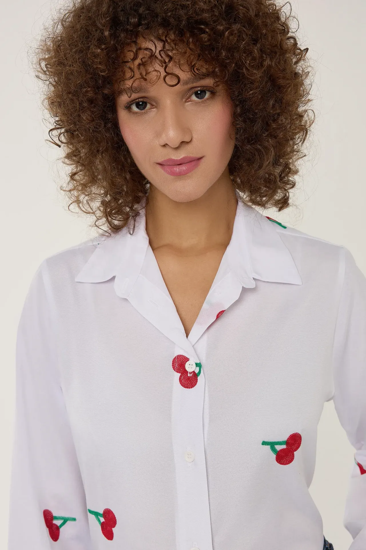 Embroidered Cotton Blend Shirt