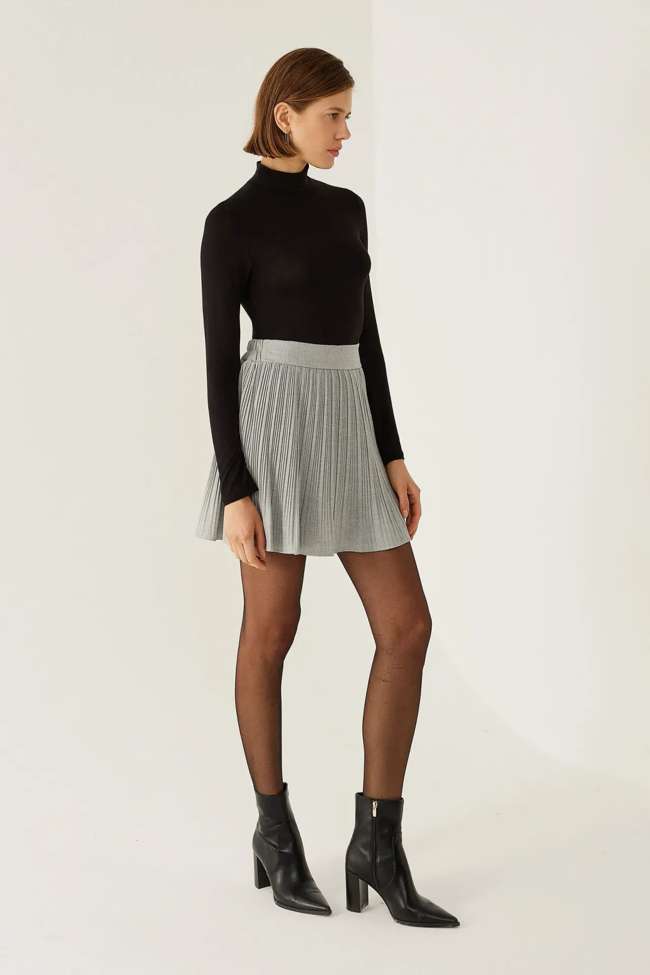 Pleated Mini Skirt