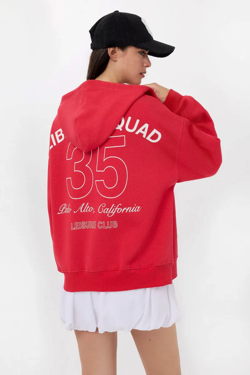 Printed Zipper Collar Sweatshirt 4