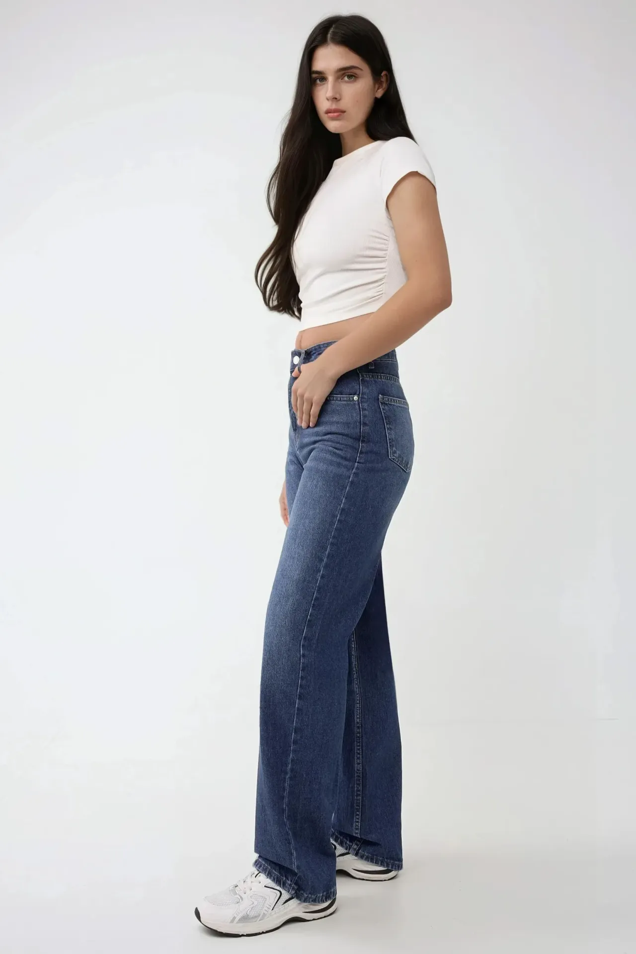 High Waist Straight Leg Jeans