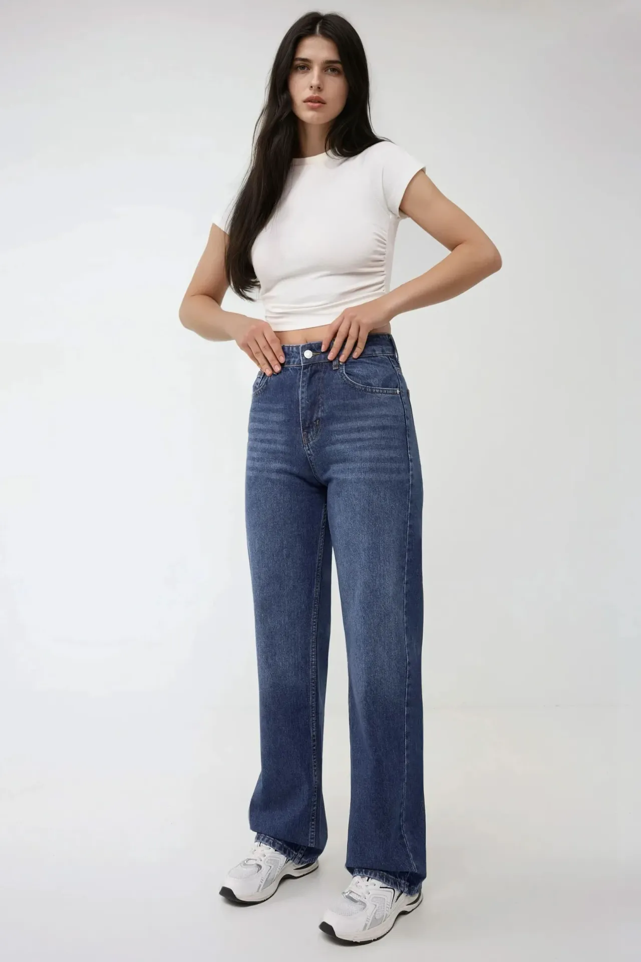 High Waist Straight Leg Jeans