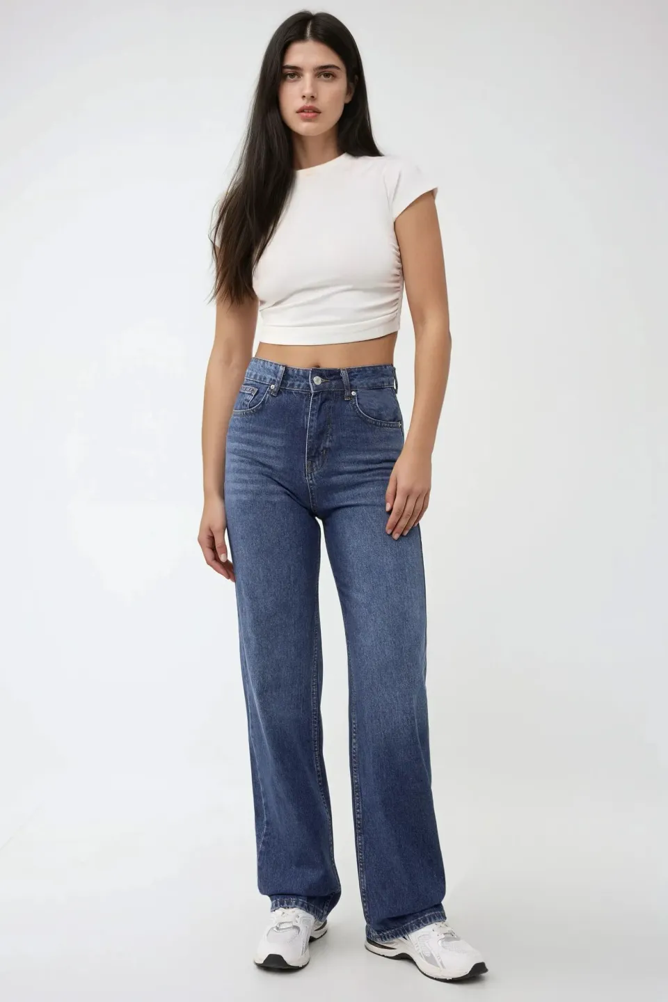 High Waist Straight Leg Jeans