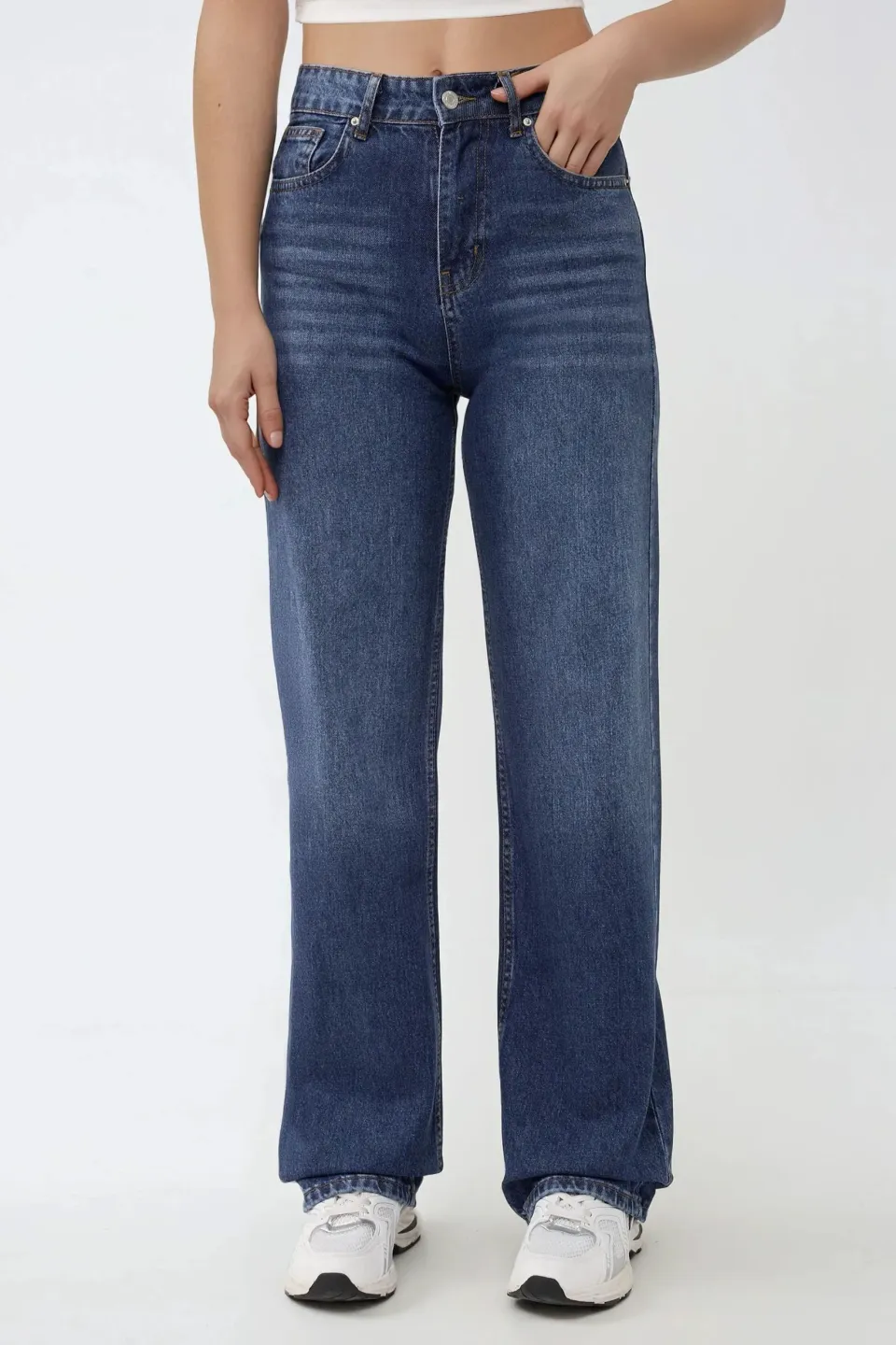 High Waist Straight Leg Jeans