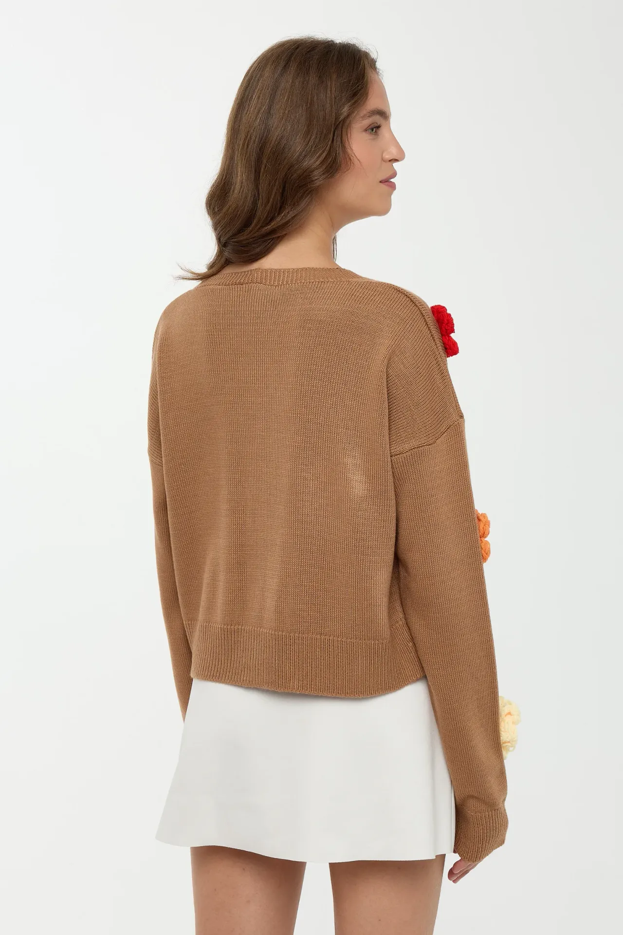 Floral V-Neck Relaxed Fit Cardigan