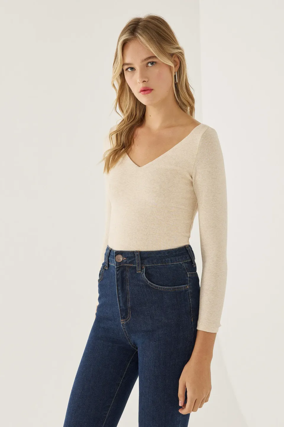 V-Neck Knitted Top