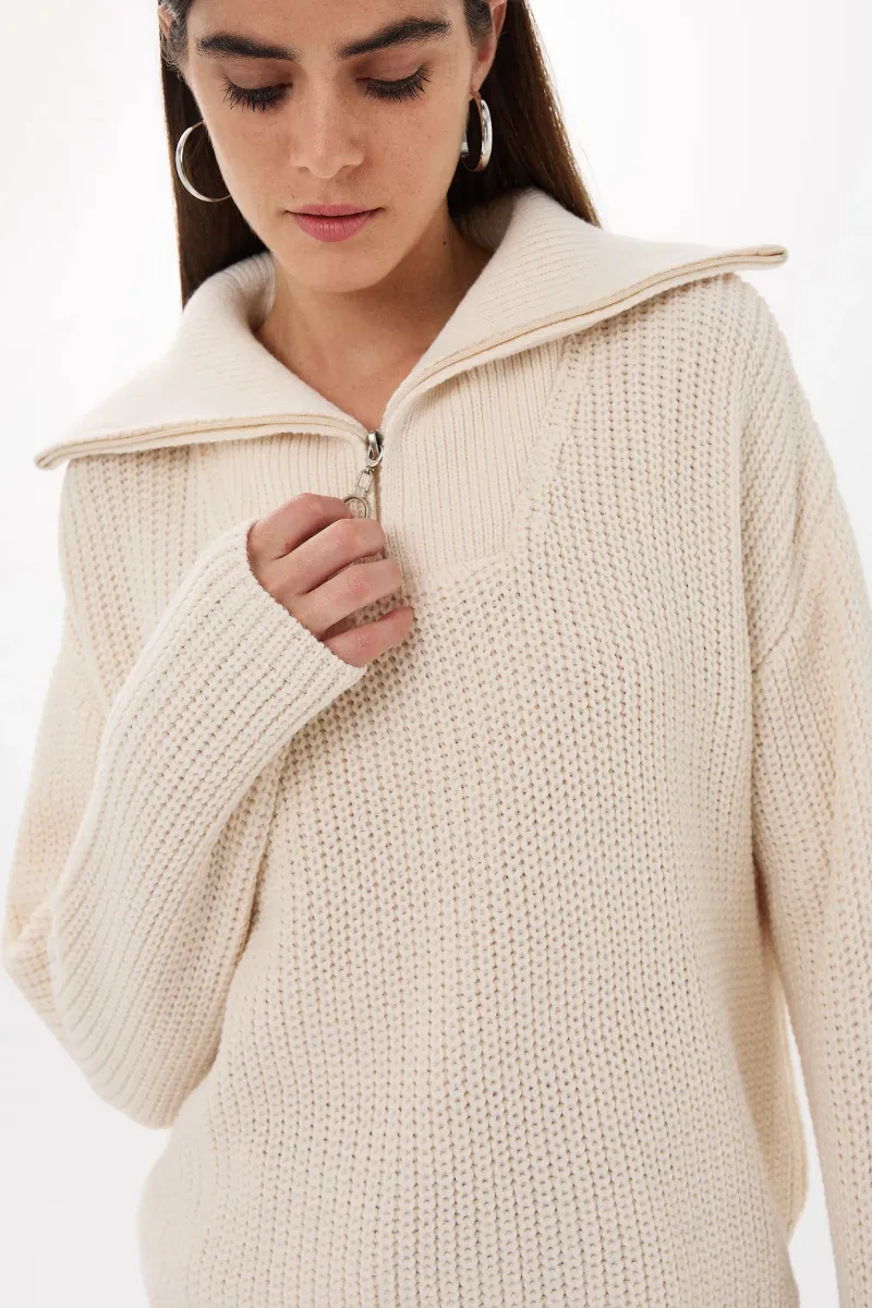 Zippered Regular-Fit Knit Sweater 2