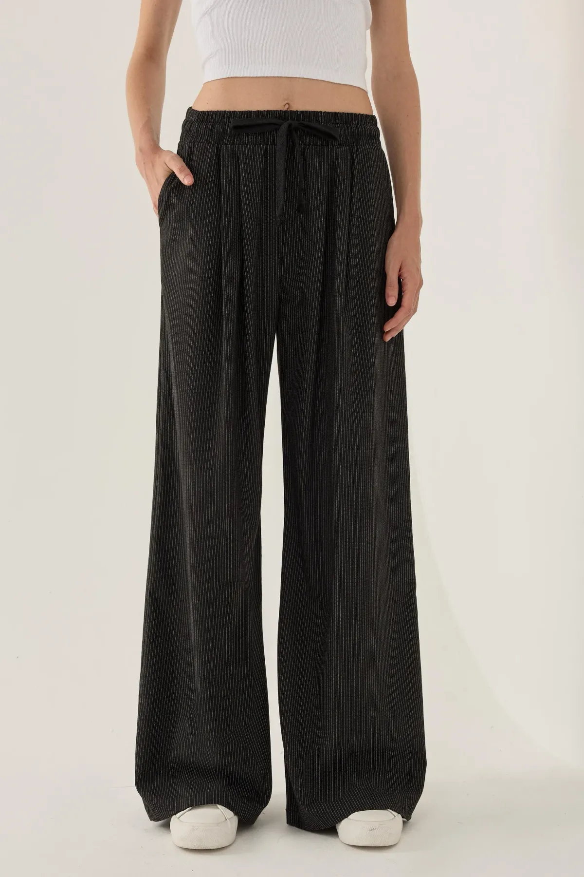 Wide Leg Elastic Waist Pants 2