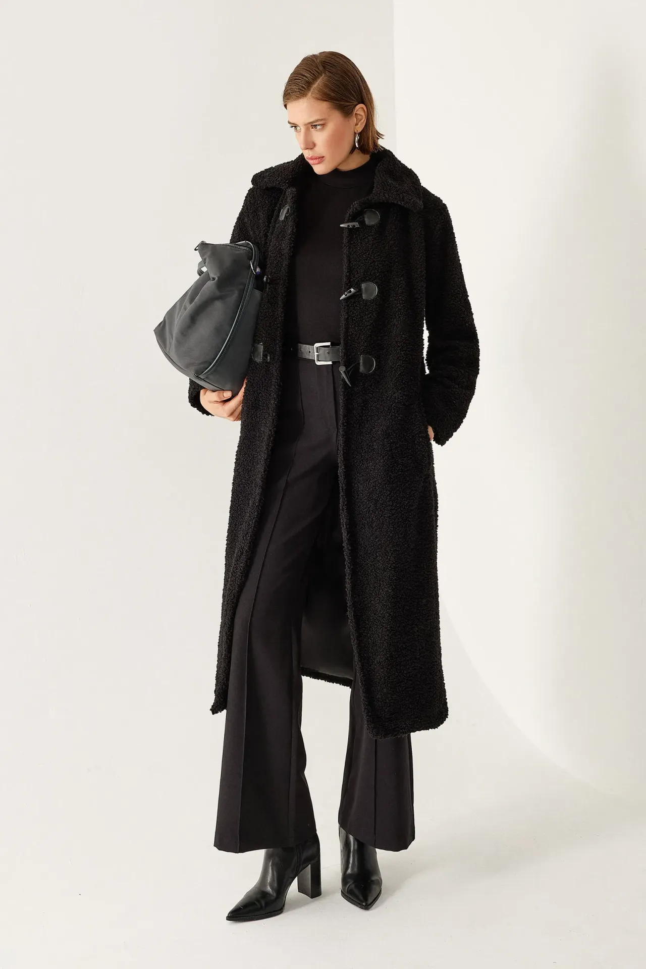 Relaxed Fit Faux Leather Coat