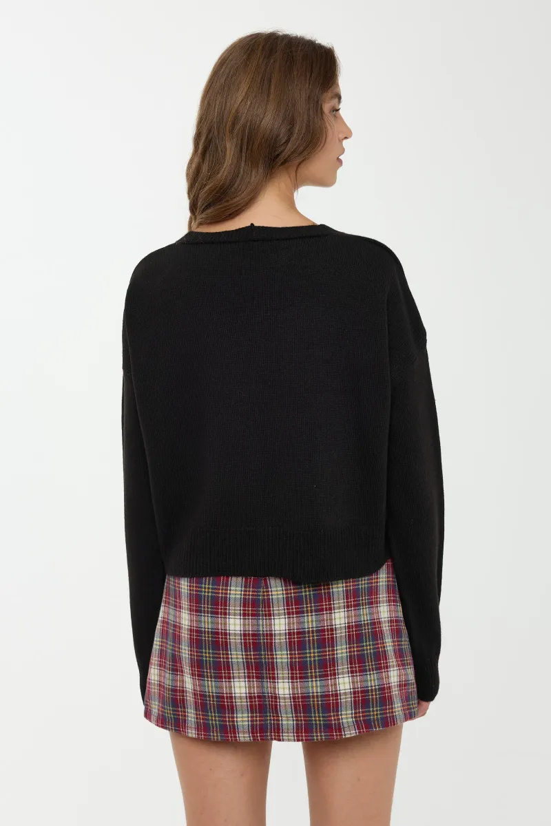 Relaxed Fit V-Neck Knit Cardigan 4