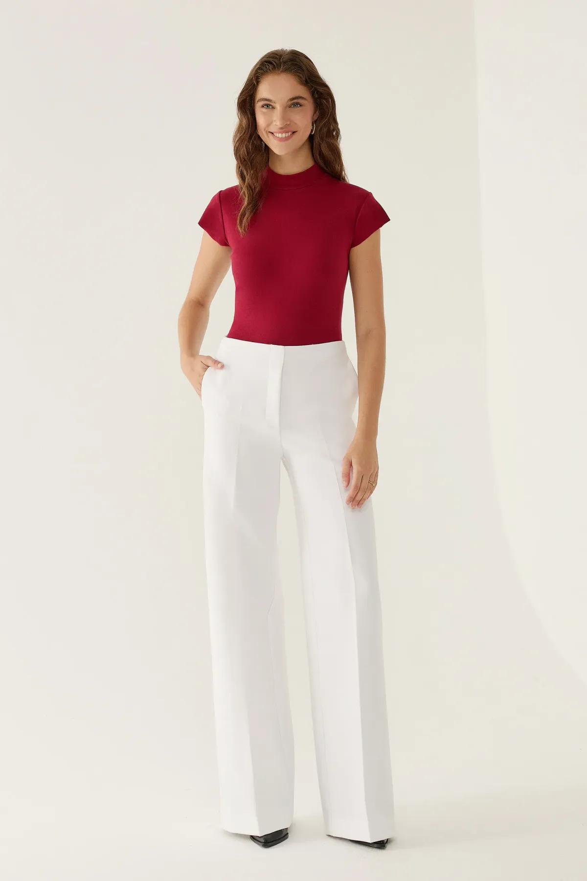 Half Turtleneck Short Sleeve Top 2