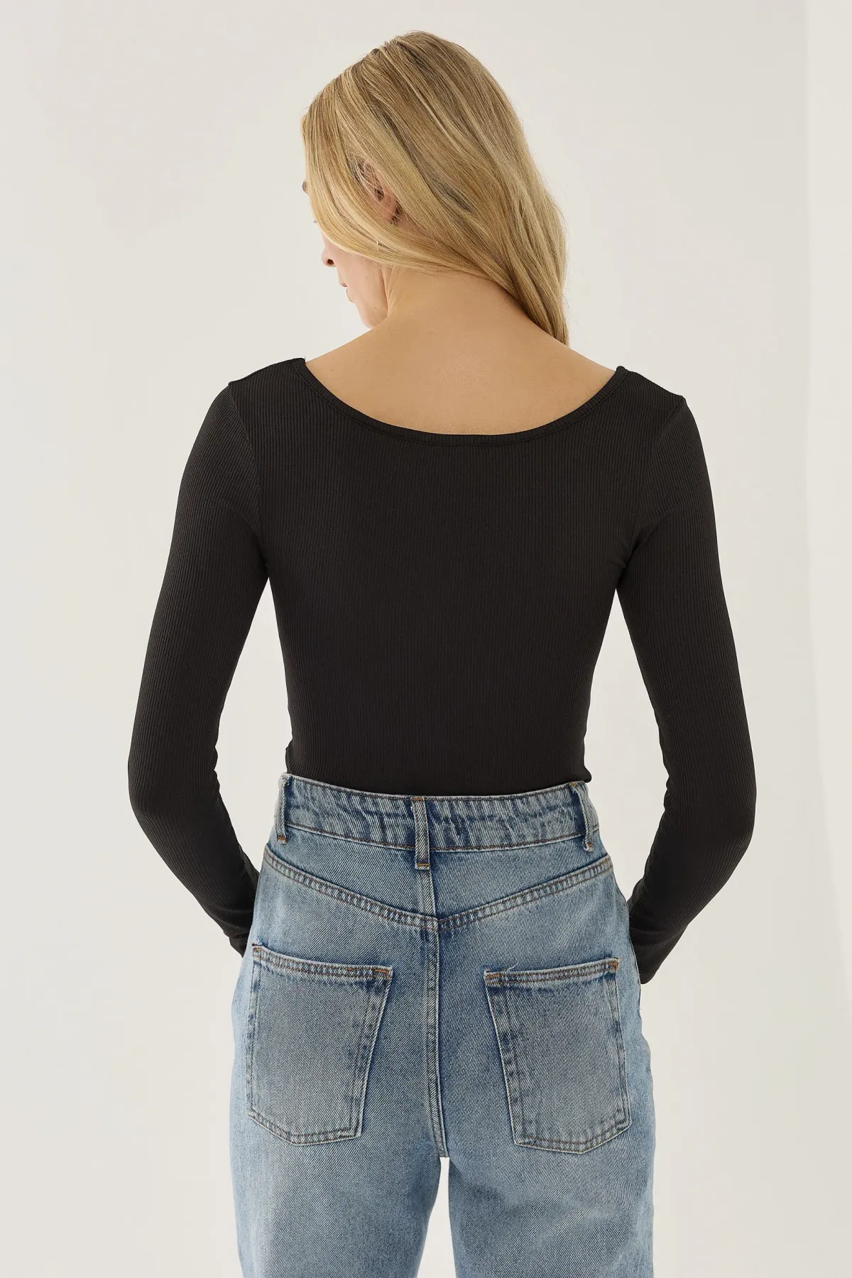 Square Neck Long Sleeve Bodysuit 6