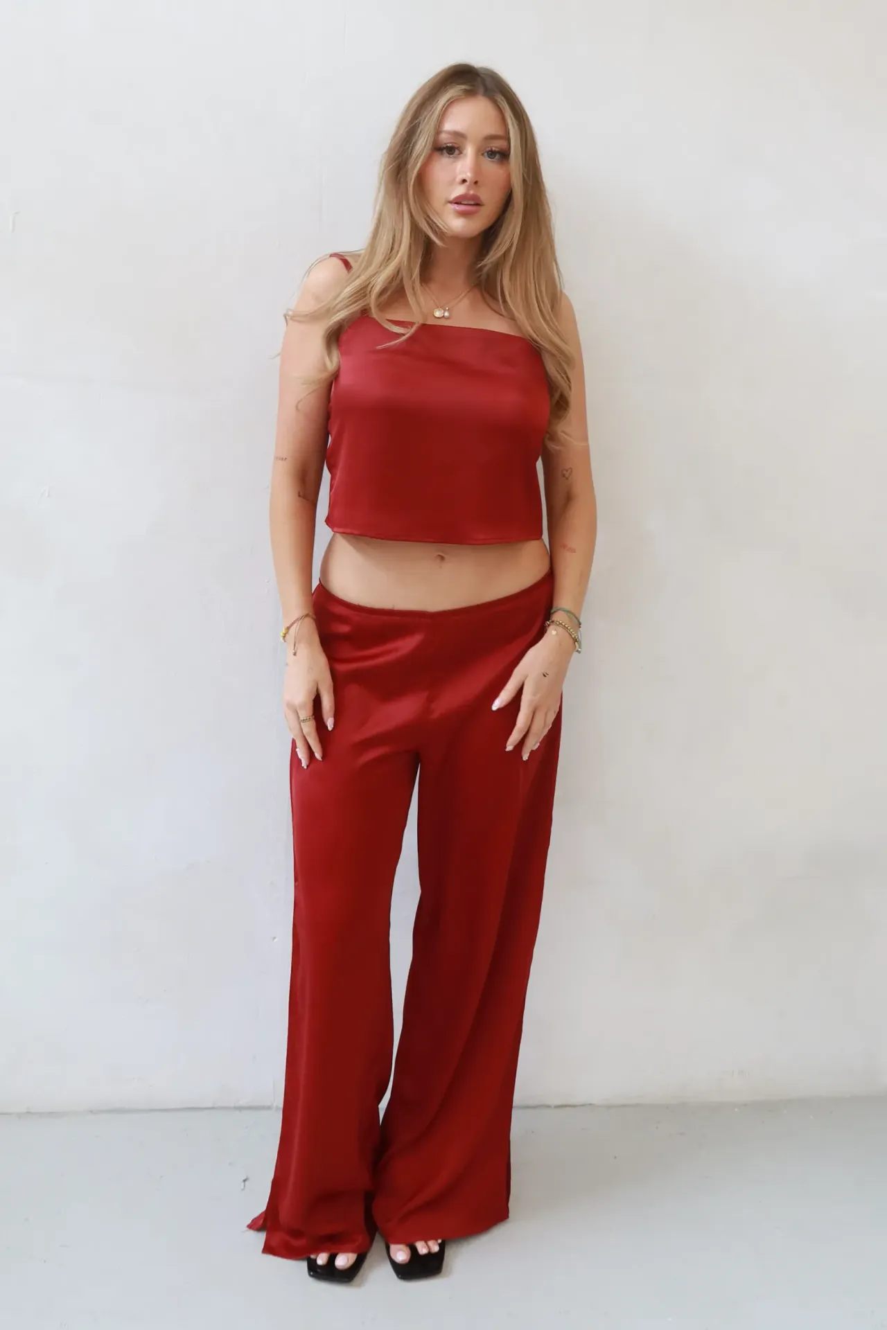 Ana Wide Leg Satin Pants