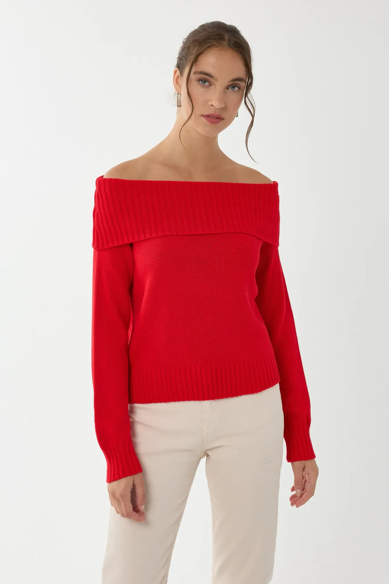 Off Shoulder Knit Sweater