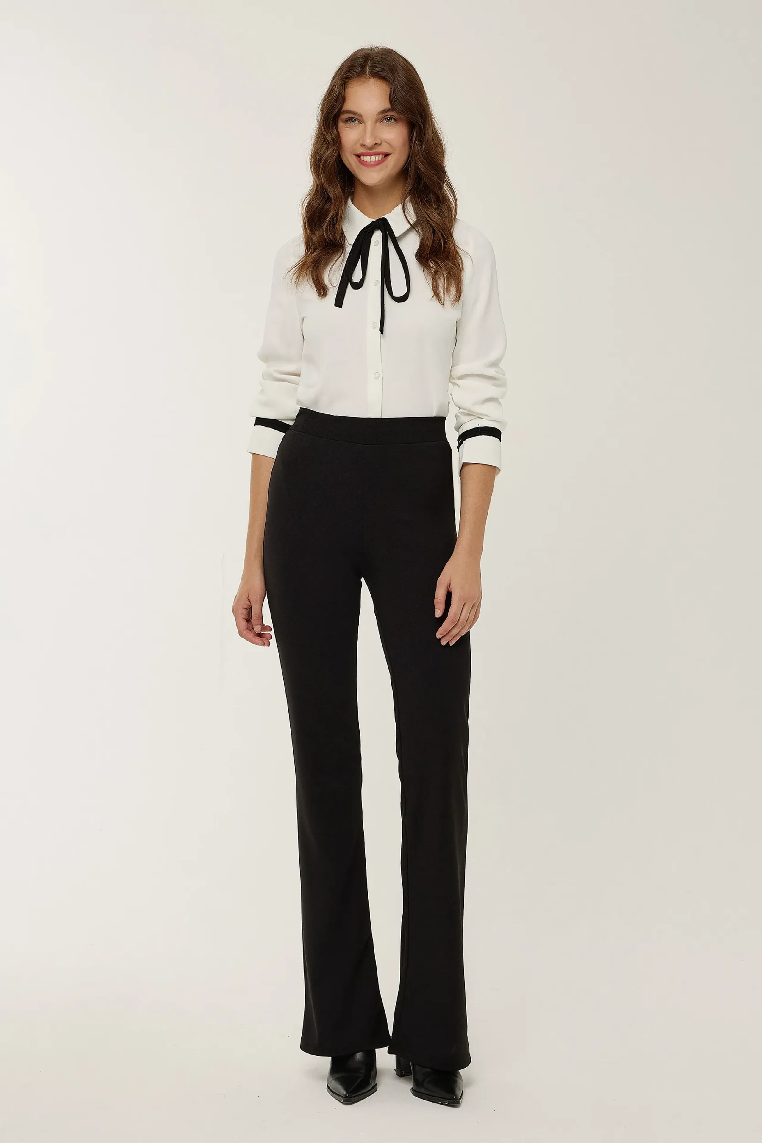 HiCCUP - Black High Waist Flare Pants Women