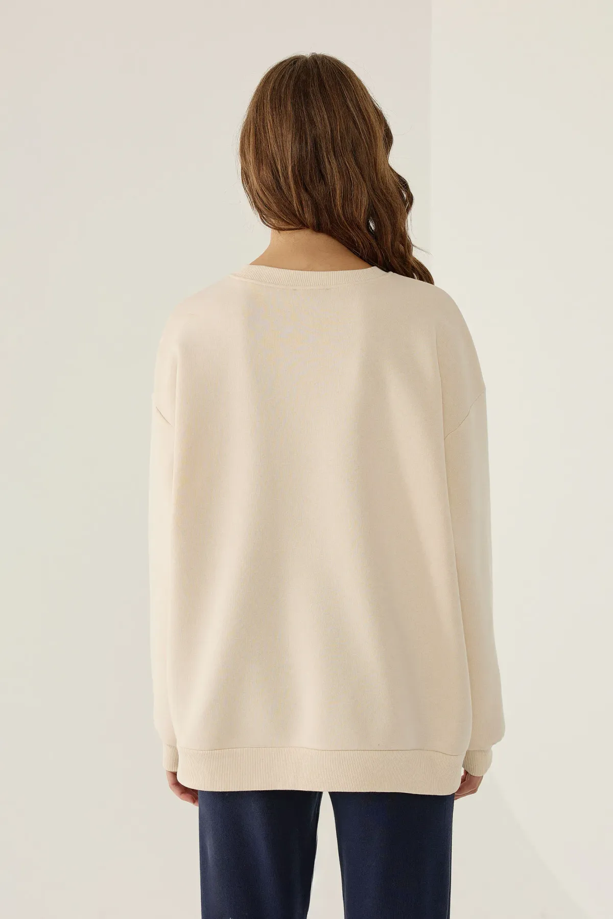 Oversized Printed Crew Neck Sweatshirt 5