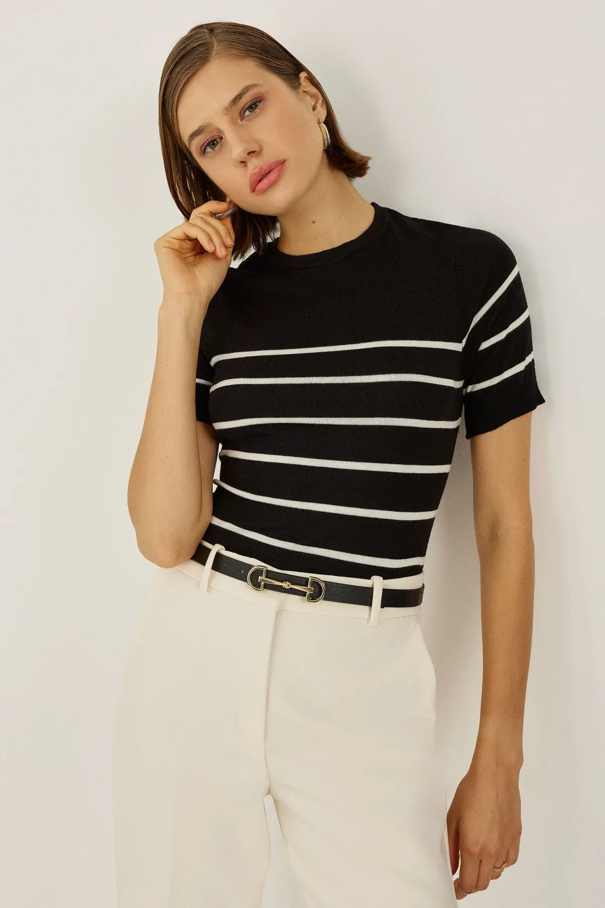 Striped Crew Neck Sweater 5