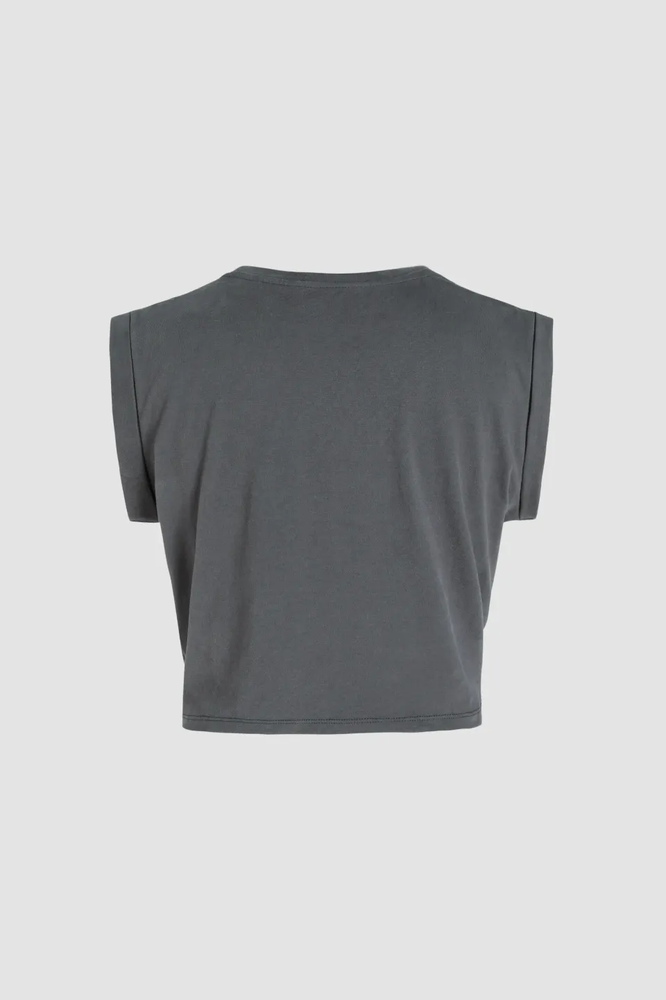 Basic Crew Neck Cropped T-Shirt