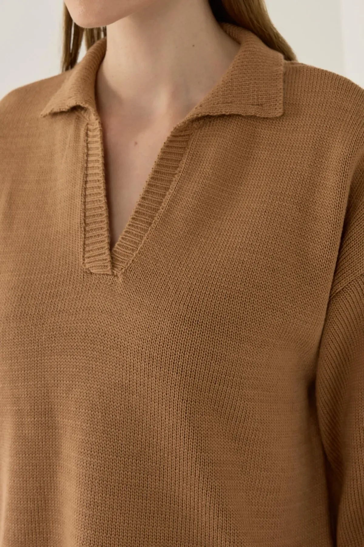 Polo Collar Knit Sweater 5
