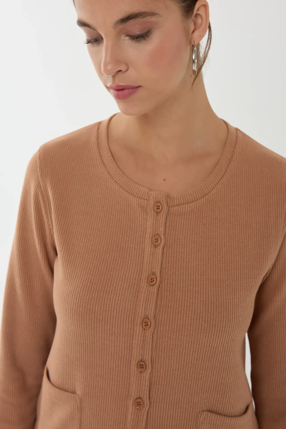 Button-Front Knit Cardigan 4