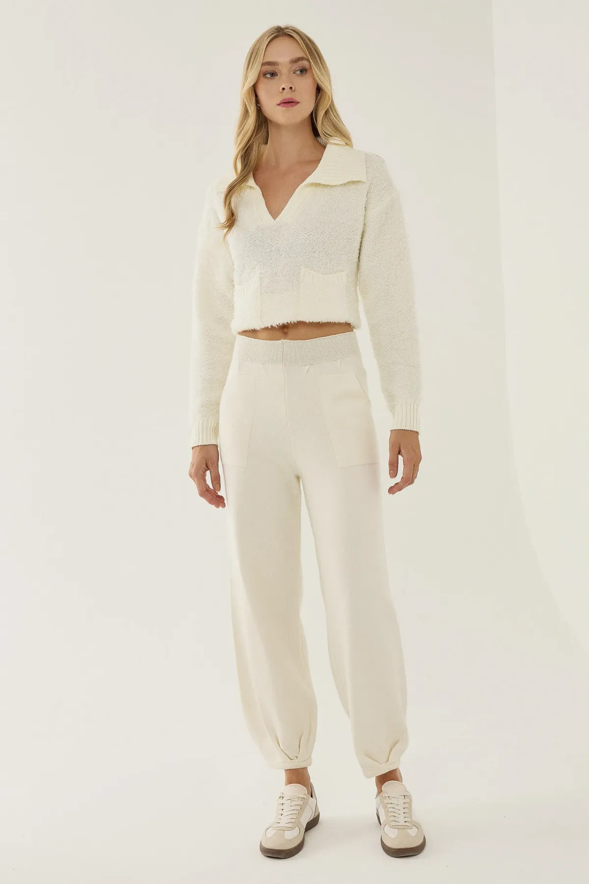 High Waist Knitted Jogger Pants 1
