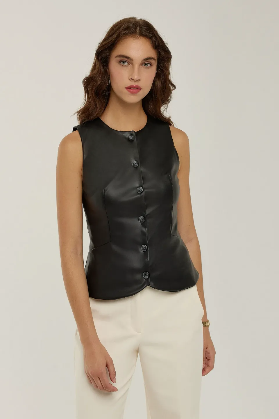 Faux Leather Waistcoat