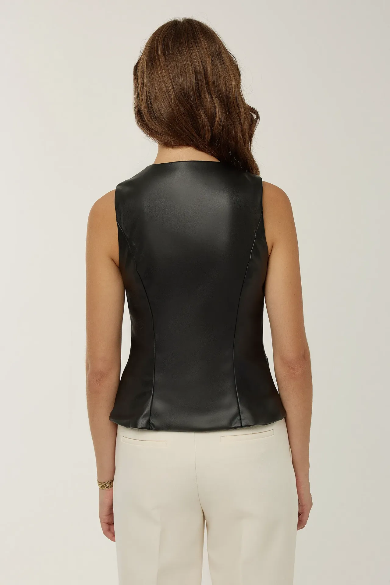 Faux Leather Waistcoat