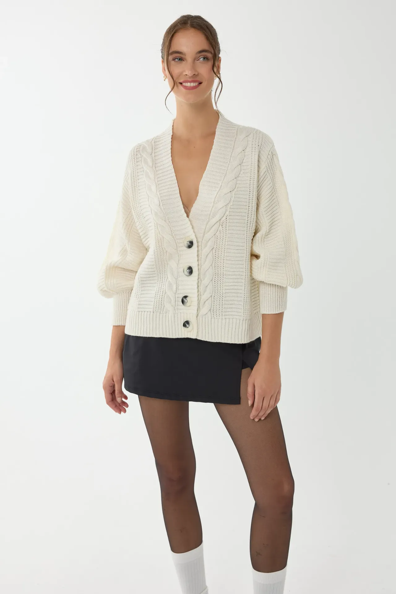 V-Neck Buttoned Cardigan