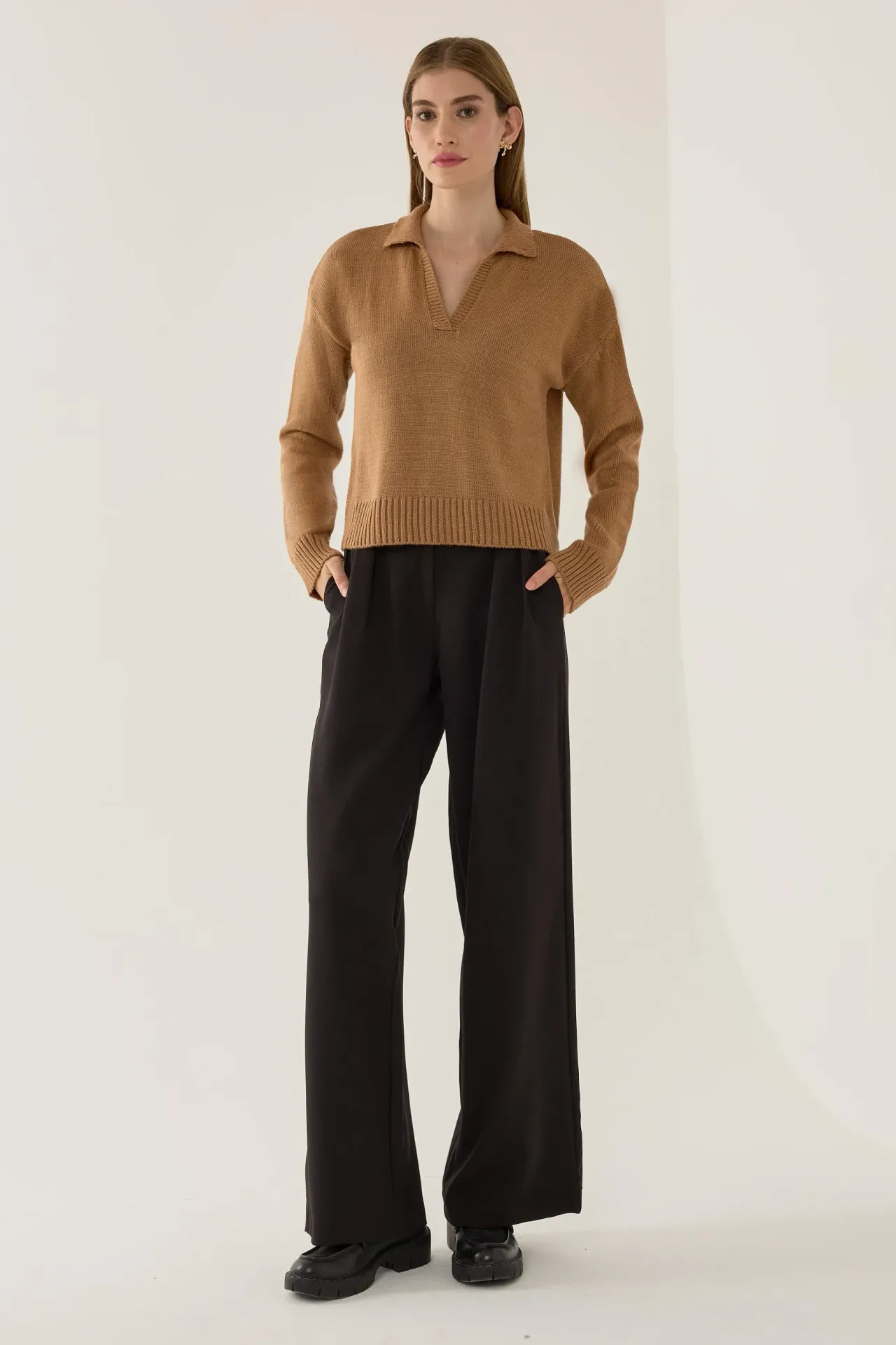 Polo Collar Knit Sweater