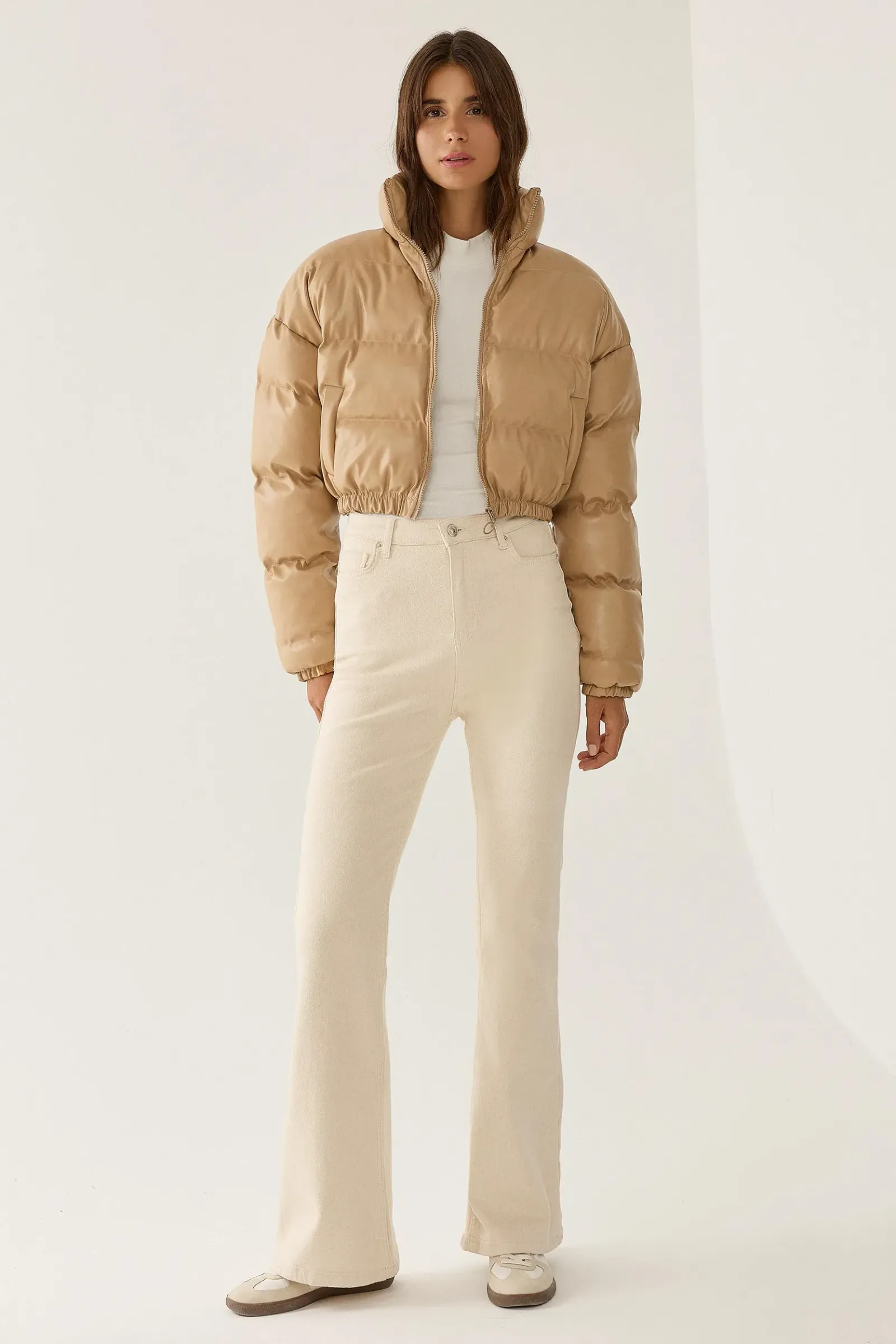 Faux Leather Puff Coat 2