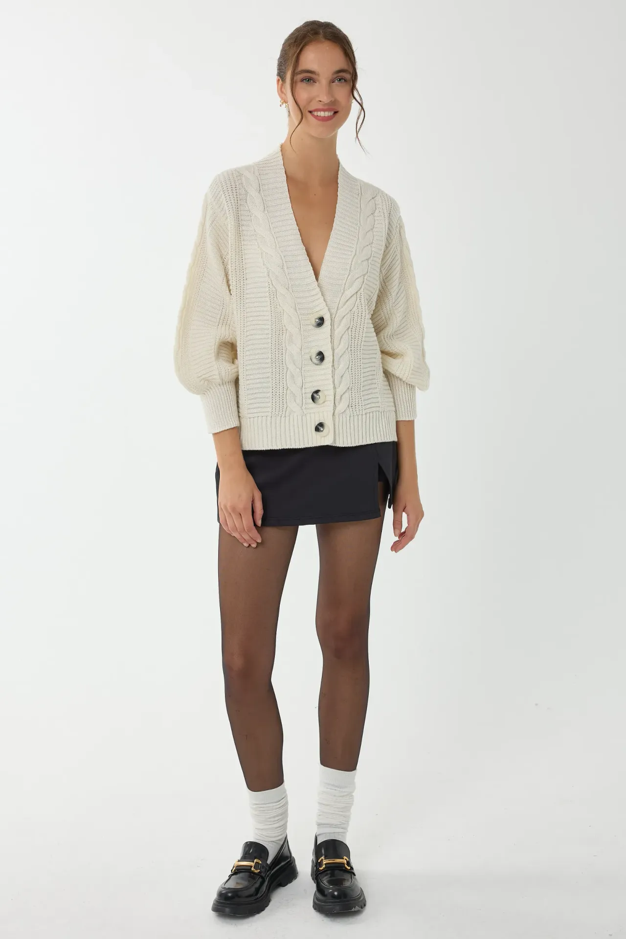 V-Neck Buttoned Cardigan