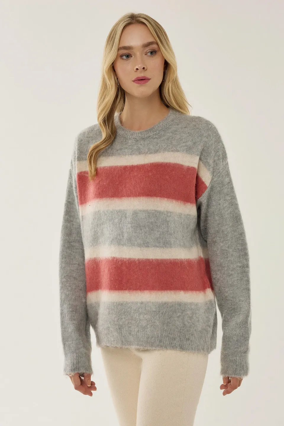 Relaxed Fit Colorful Striped Sweater