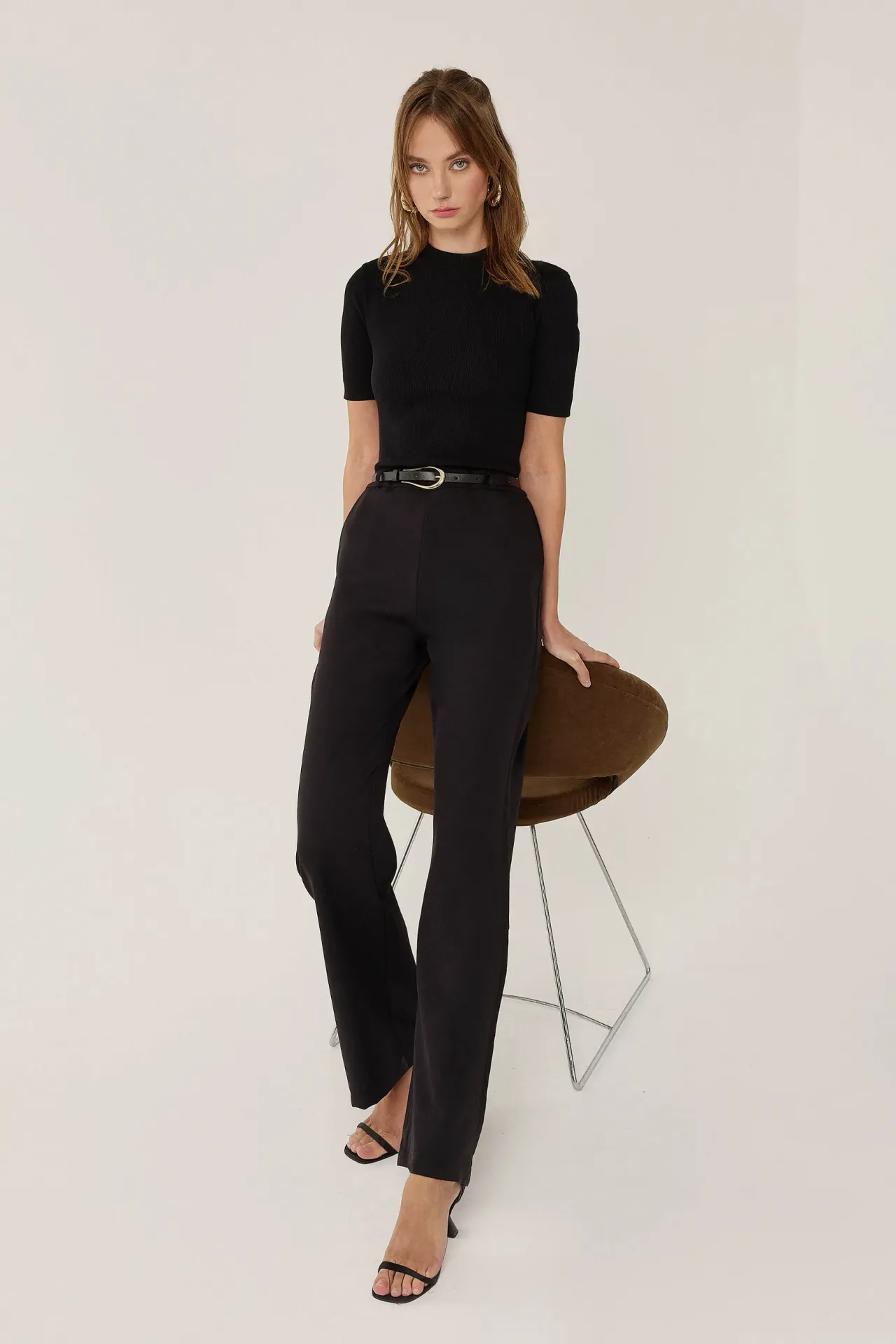 Solid Jumpsuit with Belt