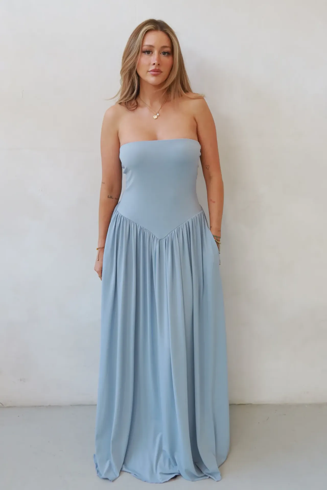 Sofie Strapless Fitted Maxi Dress