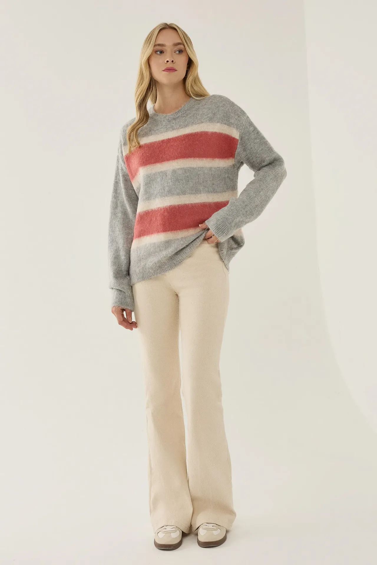 Relaxed Fit Colorful Striped Sweater