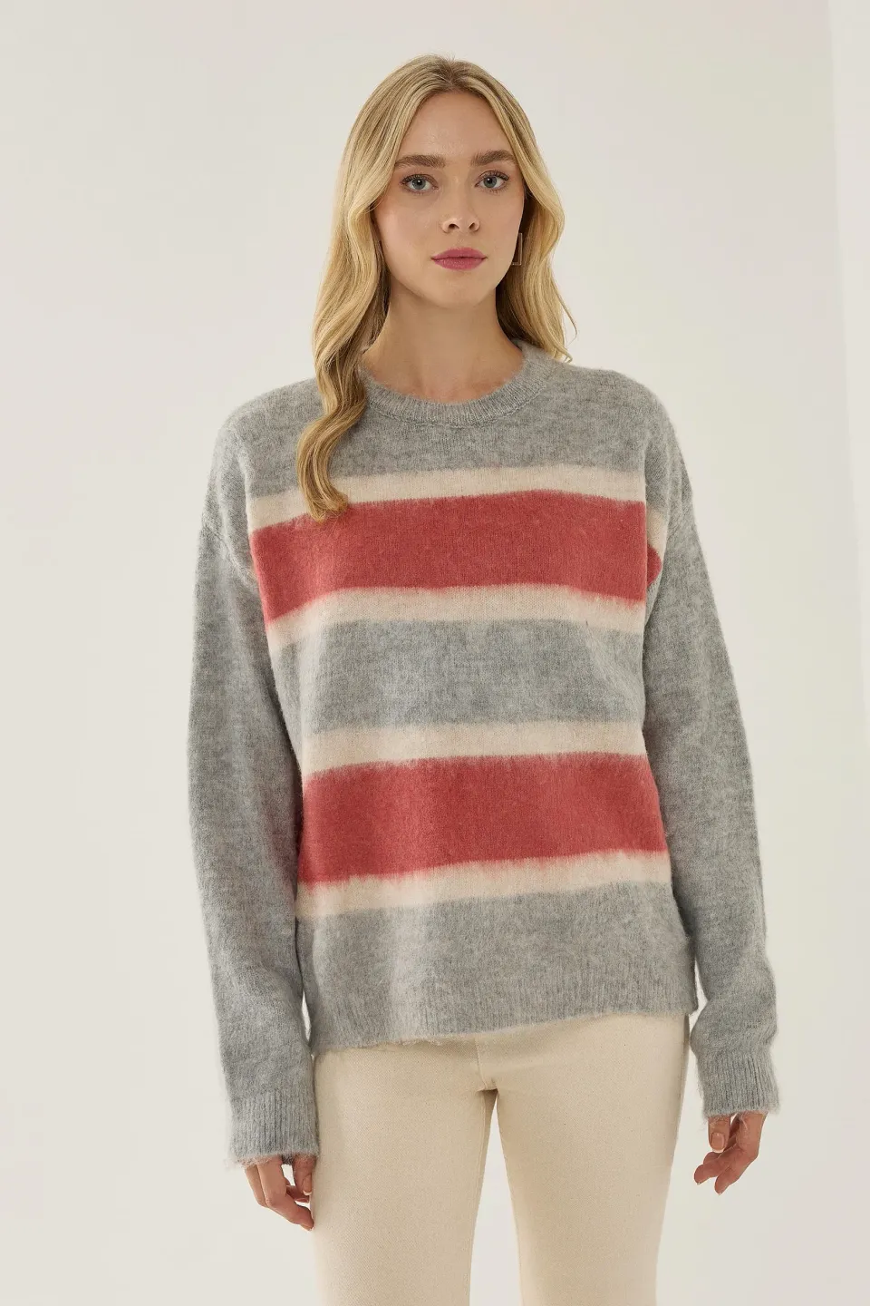Relaxed Fit Colorful Striped Sweater